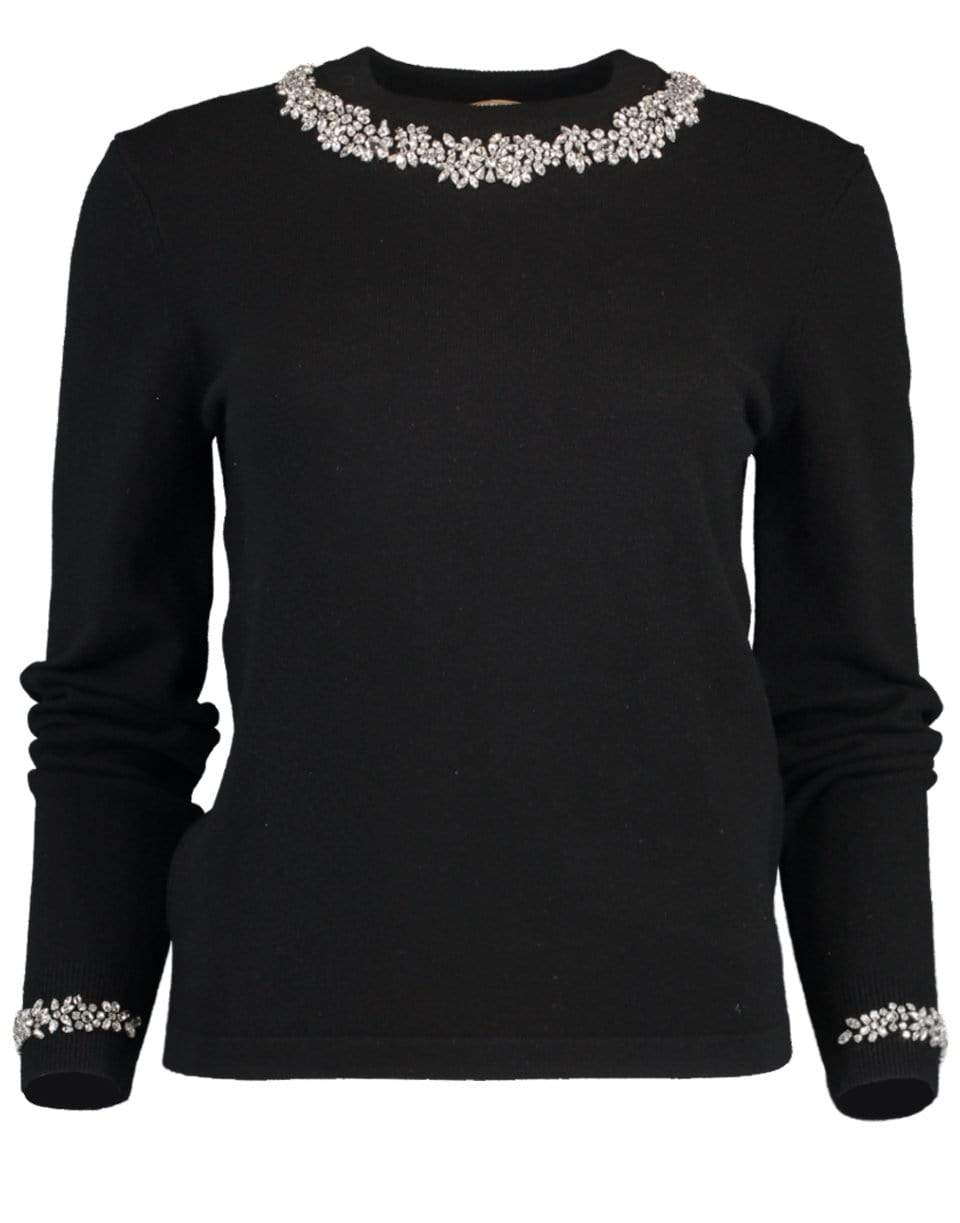 MICHAEL KORS-Crystal Necklace Crewneck-BLACK