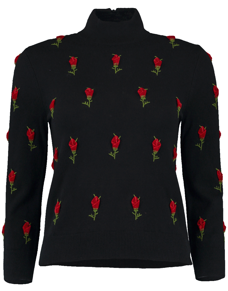 MICHAEL KORS-Rose Embroidered Starlet Sweater-