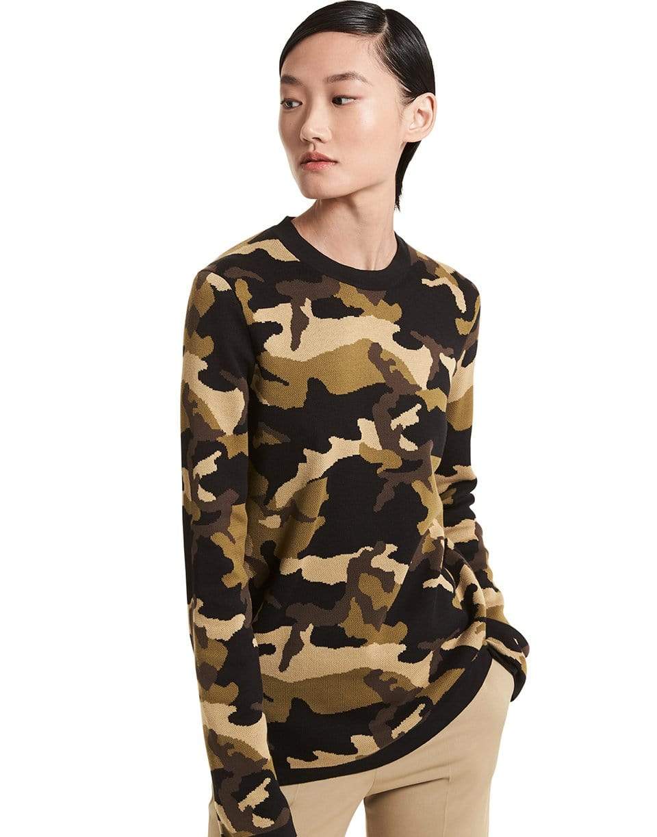 MICHAEL KORS-Camo Pullover Top-
