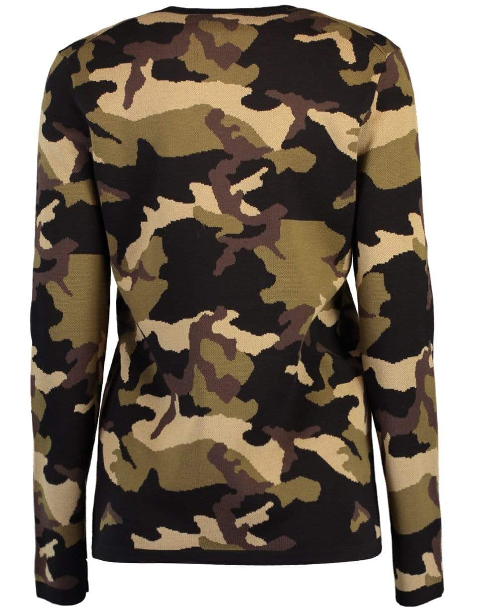 MICHAEL KORS-Camo Pullover Top-