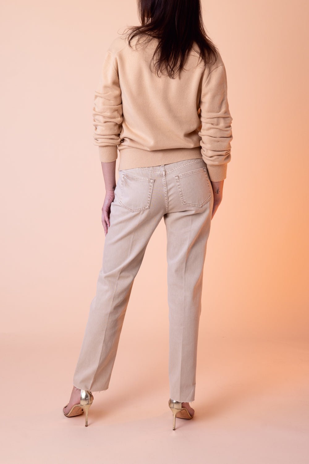 Crushed Sleeve Sweater - Nude CLOTHINGTOPSWEATER MICHAEL KORS COLLECTION   
