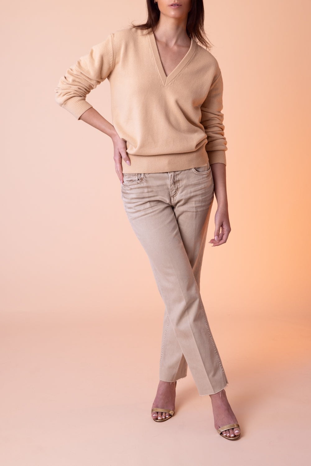 Crushed Sleeve Sweater - Nude CLOTHINGTOPSWEATER MICHAEL KORS COLLECTION   