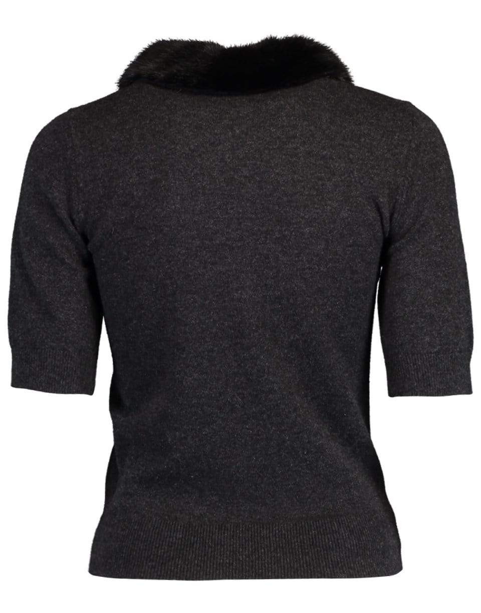 MICHAEL KORS-Mink Collar Polo-GRAY