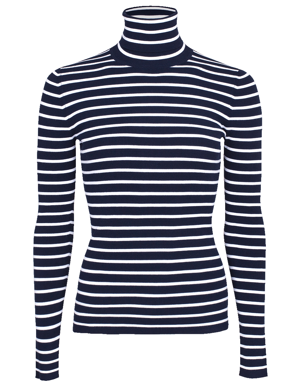 MICHAEL KORS-Striped Turtleneck Top-