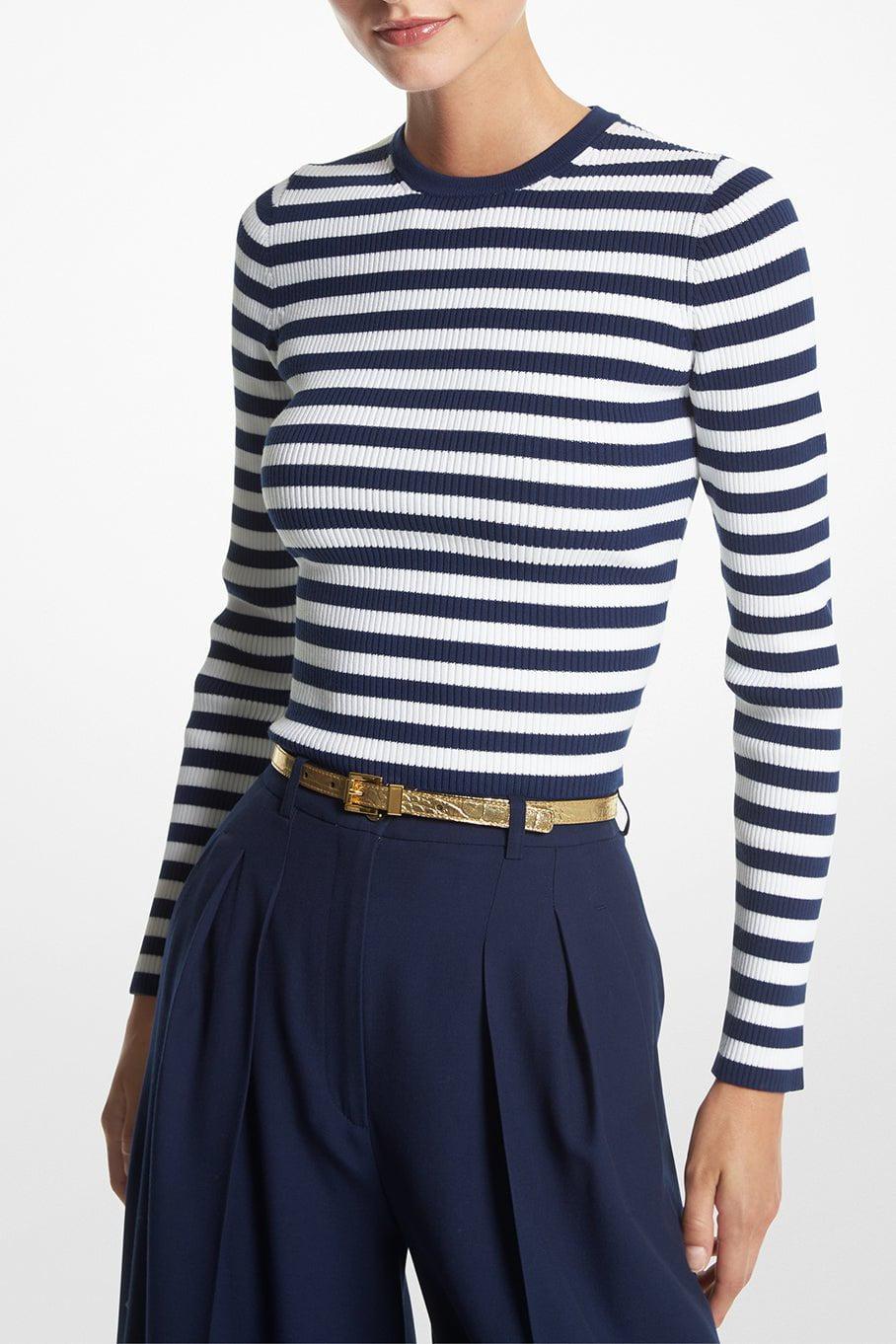 MICHAEL KORS-Long Sleeve Cropped Pullover-