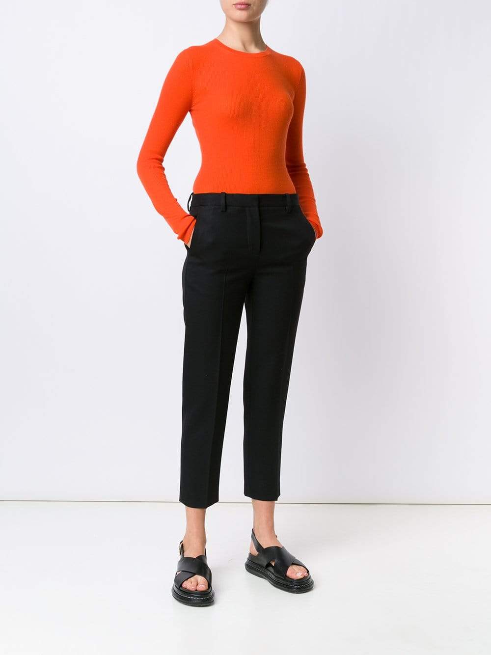MICHAEL KORS-Ribbed Crewneck Top-