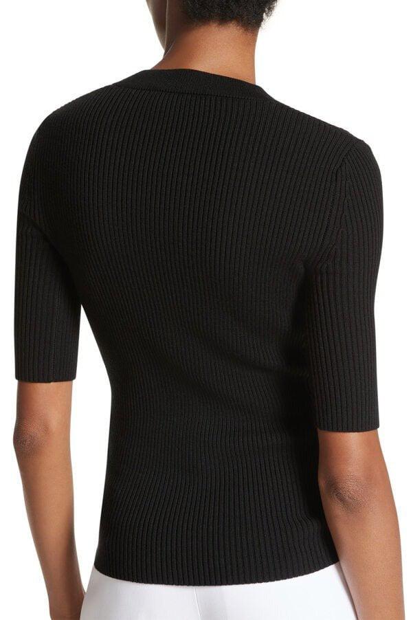 MICHAEL KORS-Lace Up Tee - Black-