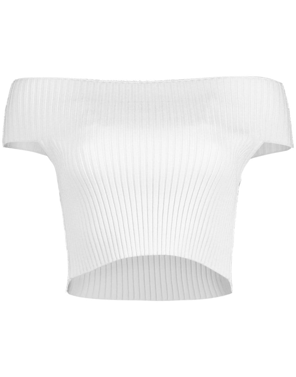 MICHAEL KORS-Off Shoulder Crop Top Tee-