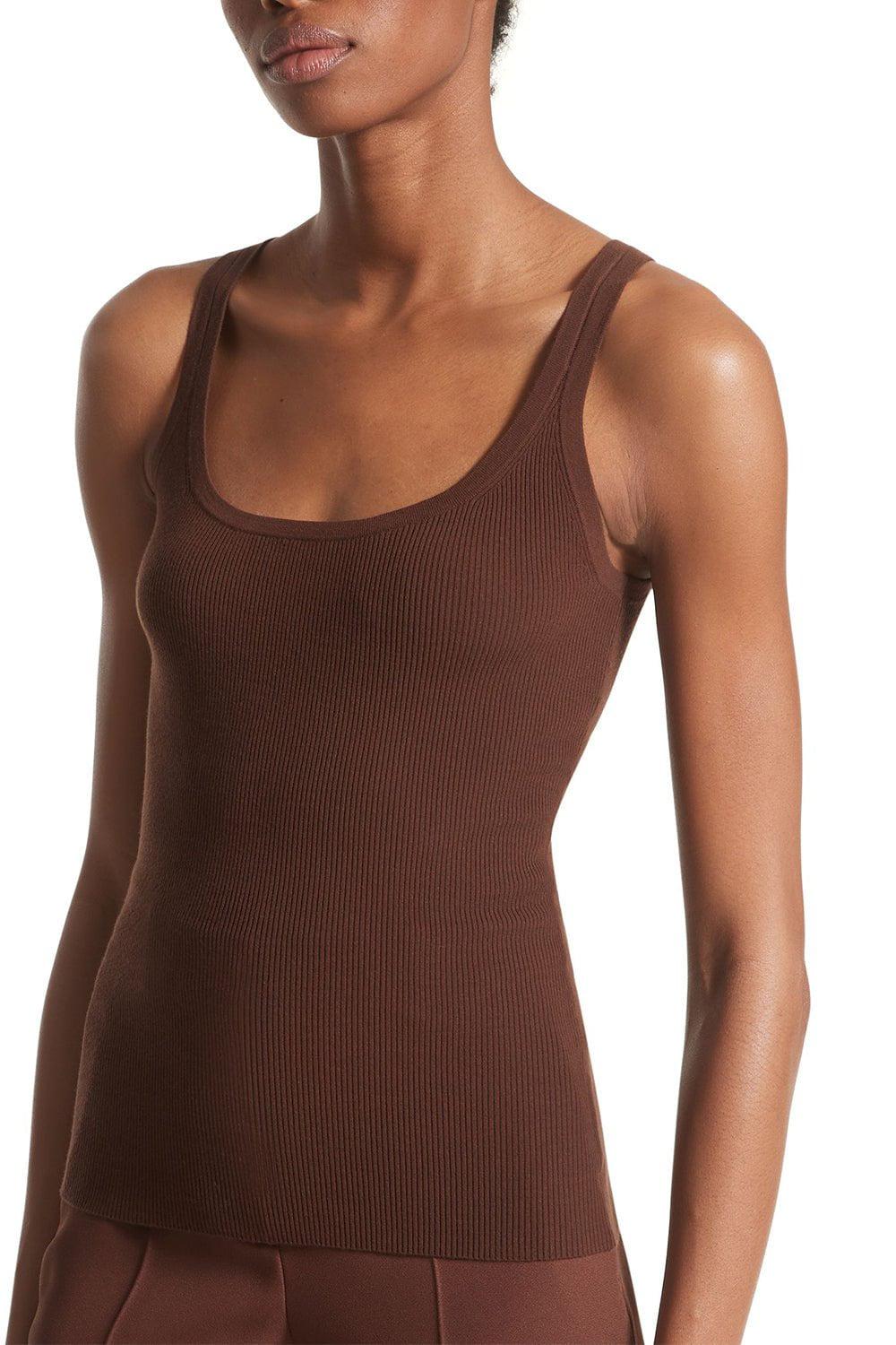 MICHAEL KORS-Ribbed Tank Top - Nutmeg-