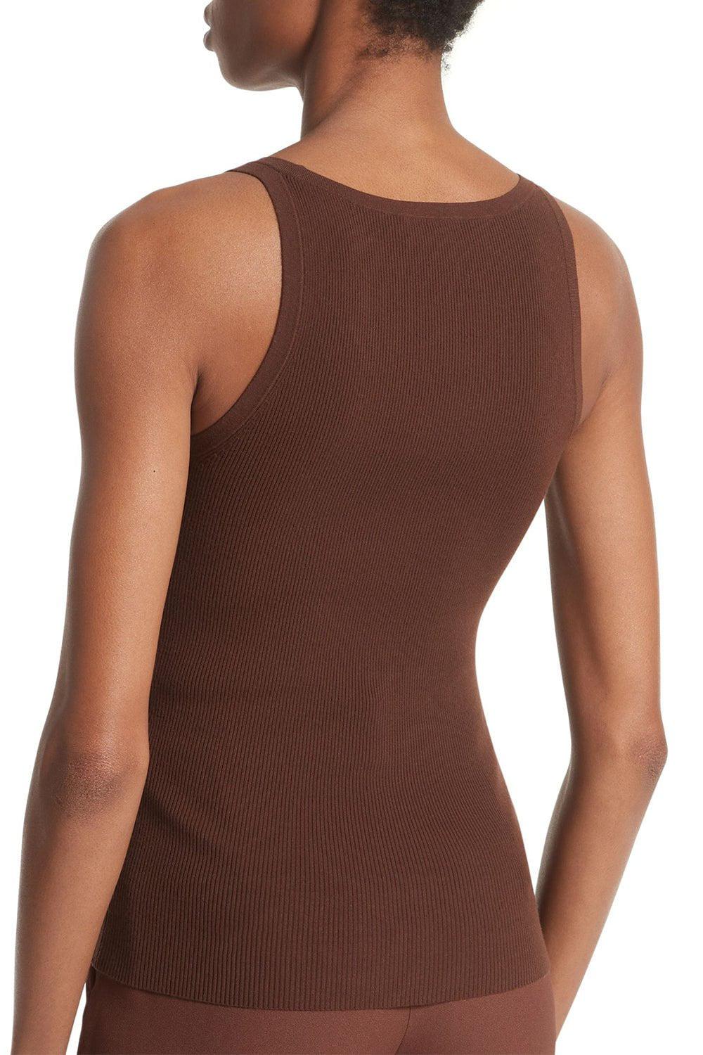 MICHAEL KORS-Ribbed Tank Top - Nutmeg-