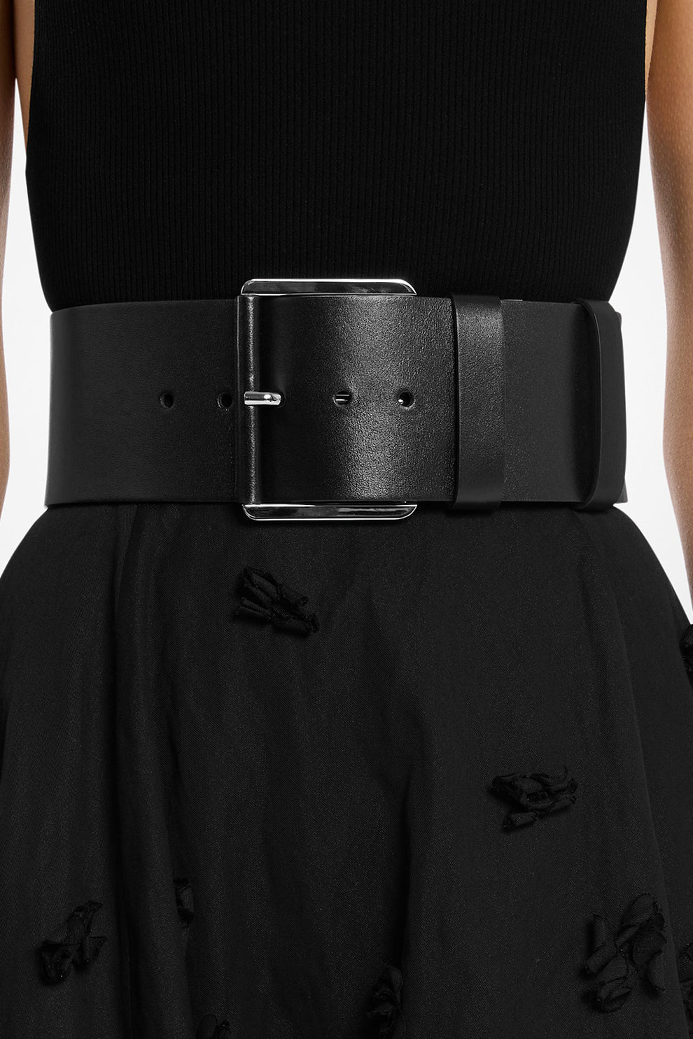 Michael Kors Collection Leather Belt Black
