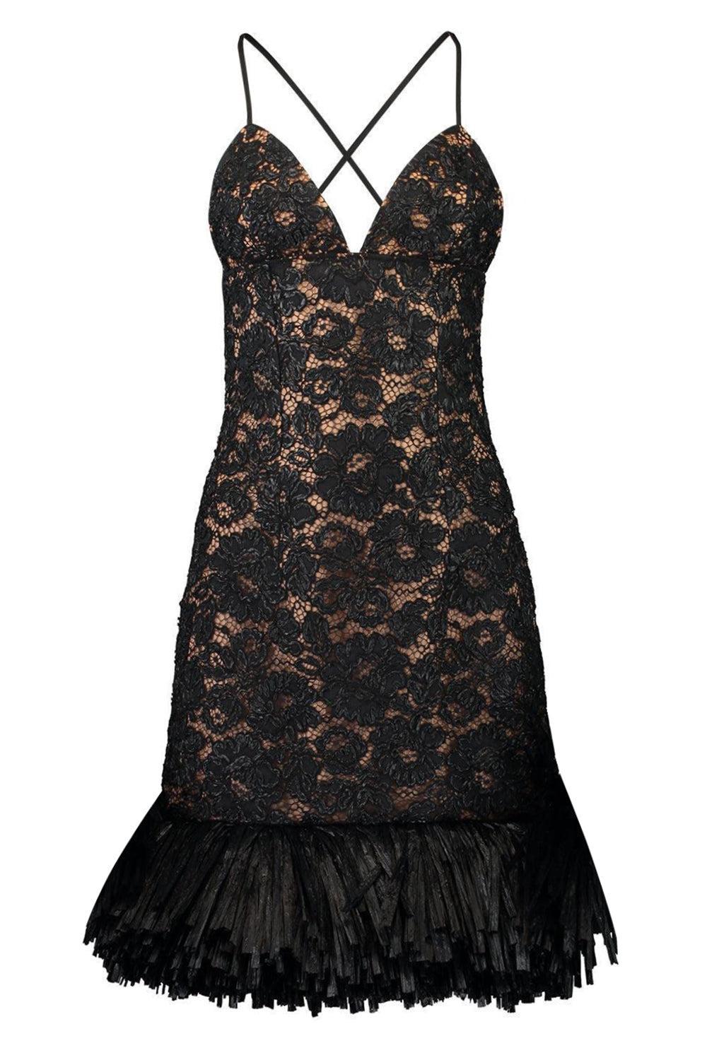 Embroidered Cocktail Shaker Dress-BLACK-4-CLOTHINGDRESSCASUAL-MICHAEL KORS COLLECTION