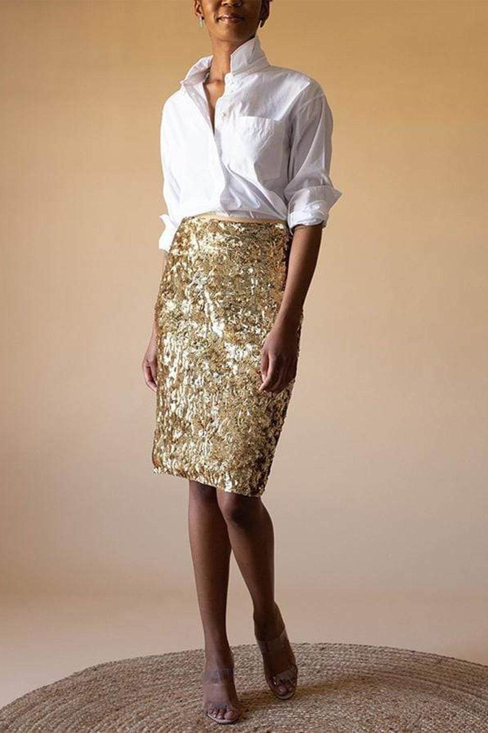 MICHAEL KORS COLLECTION-Embroidered Pencil Skirt-