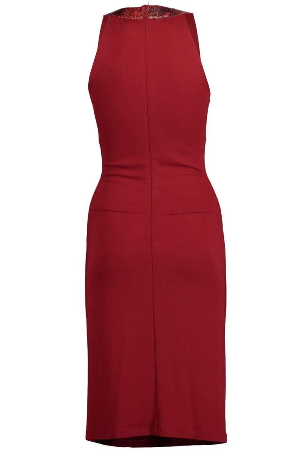 MICHAEL KORS-Halter Dress with Faux Python-RED