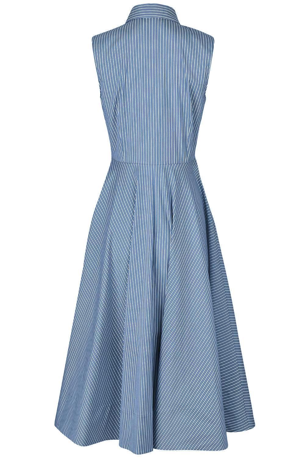 Sleeveless Midi Shirt Dress-STRIPE-4-CLOTHINGDRESSCASUAL-MICHAEL KORS COLLECTION