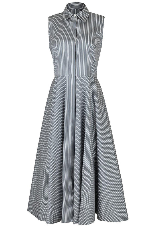 Sleeveless Midi Shirt Dress-STRIPE-4-CLOTHINGDRESSCASUAL-MICHAEL KORS COLLECTION