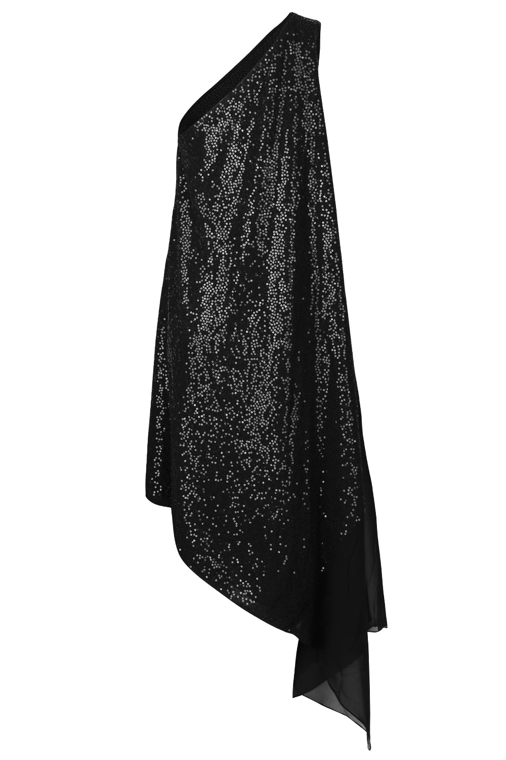 Embellished One Shoulder Asymetrical Dress-BLACK-4-CLOTHINGDRESSCOCKTAIL-MICHAEL KORS COLLECTION