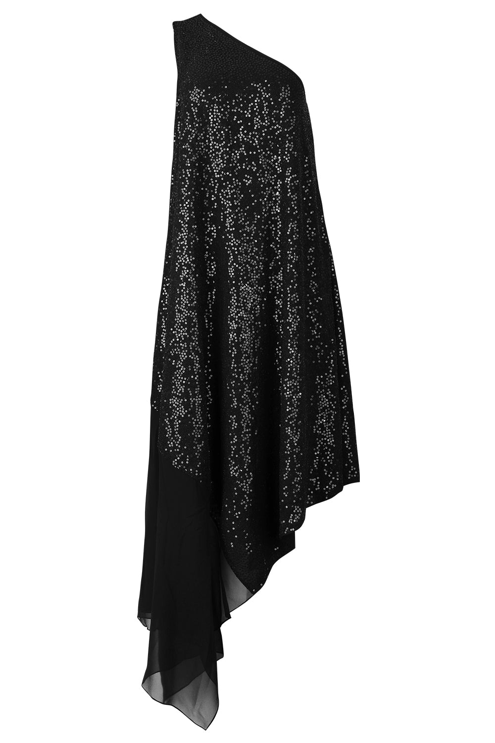 Embellished One Shoulder Asymetrical Dress-BLACK-4-CLOTHINGDRESSCOCKTAIL-MICHAEL KORS COLLECTION