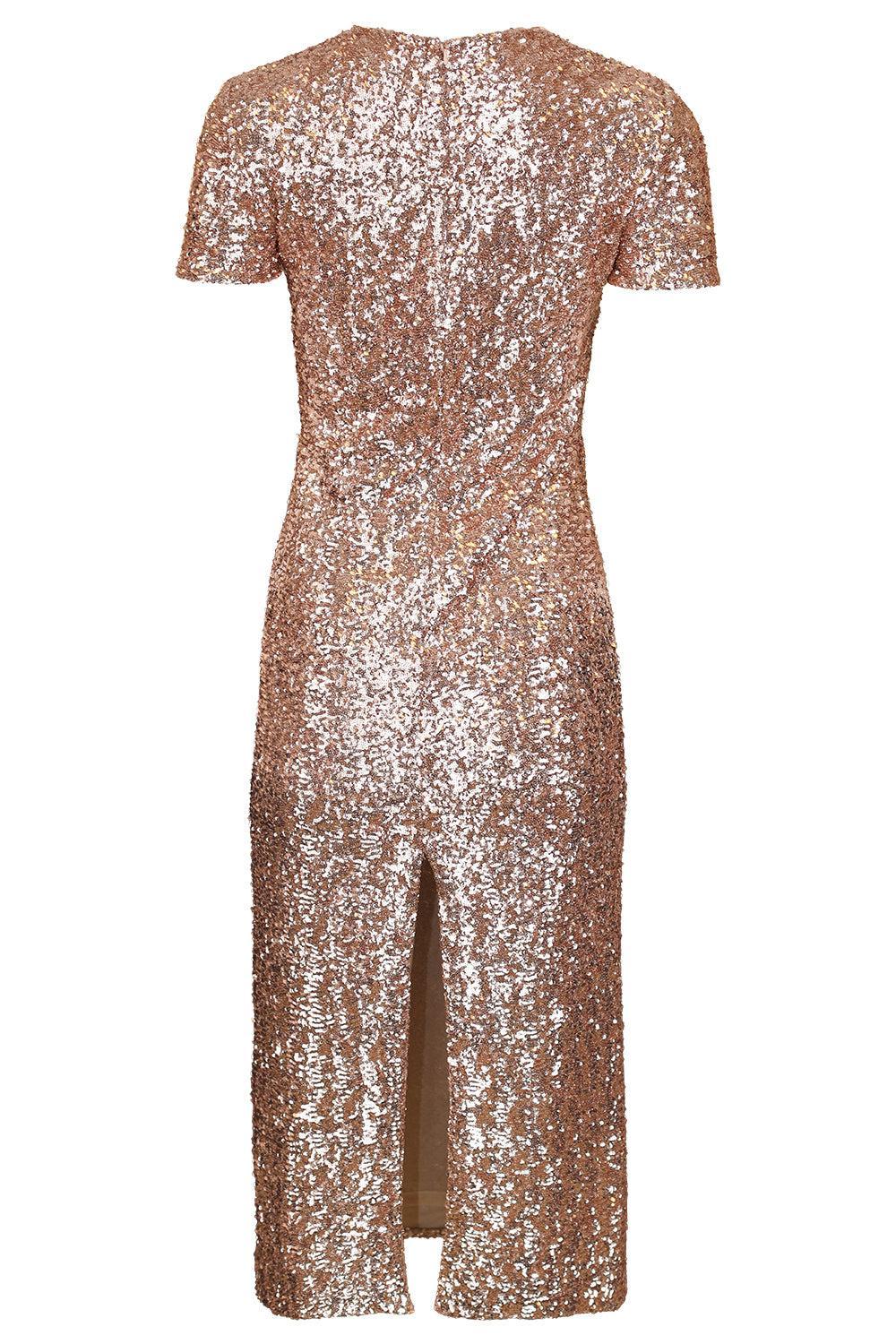 Sequin Column Sheath Dress-BROWN-2-CLOTHINGDRESSCOCKTAIL-MICHAEL KORS COLLECTION