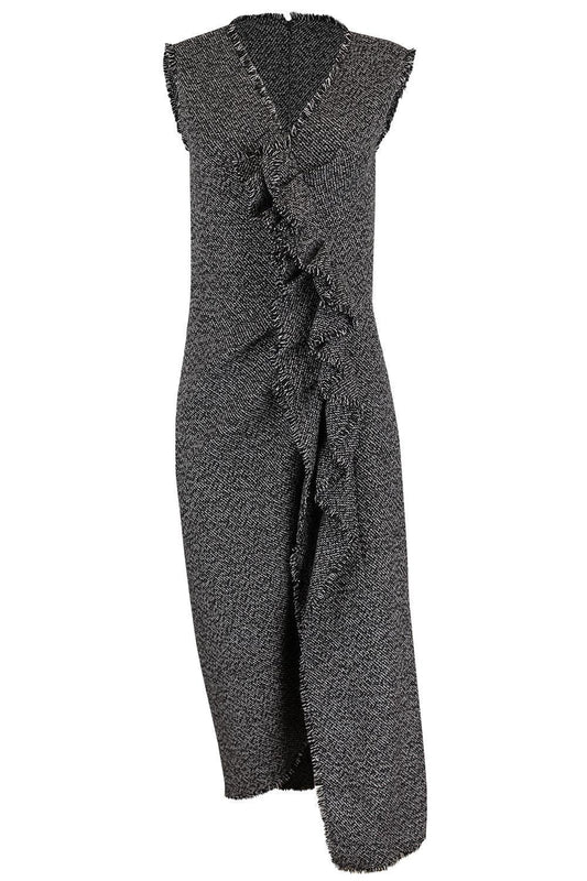 Frayed Ruched Sheath Dress-NOVELTY-2-CLOTHINGDRESSCOCKTAIL-MICHAEL KORS COLLECTION
