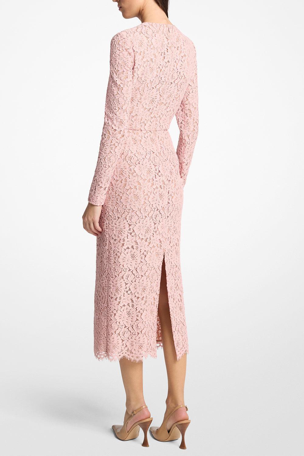 Long Sleeve Sheath Dress-PINK-4-CLOTHINGDRESSCOCKTAIL-MICHAEL KORS COLLECTION