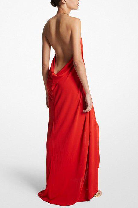michael kors halter dress Michael Kors Studded Stretch Crepe Halter Mini Dress