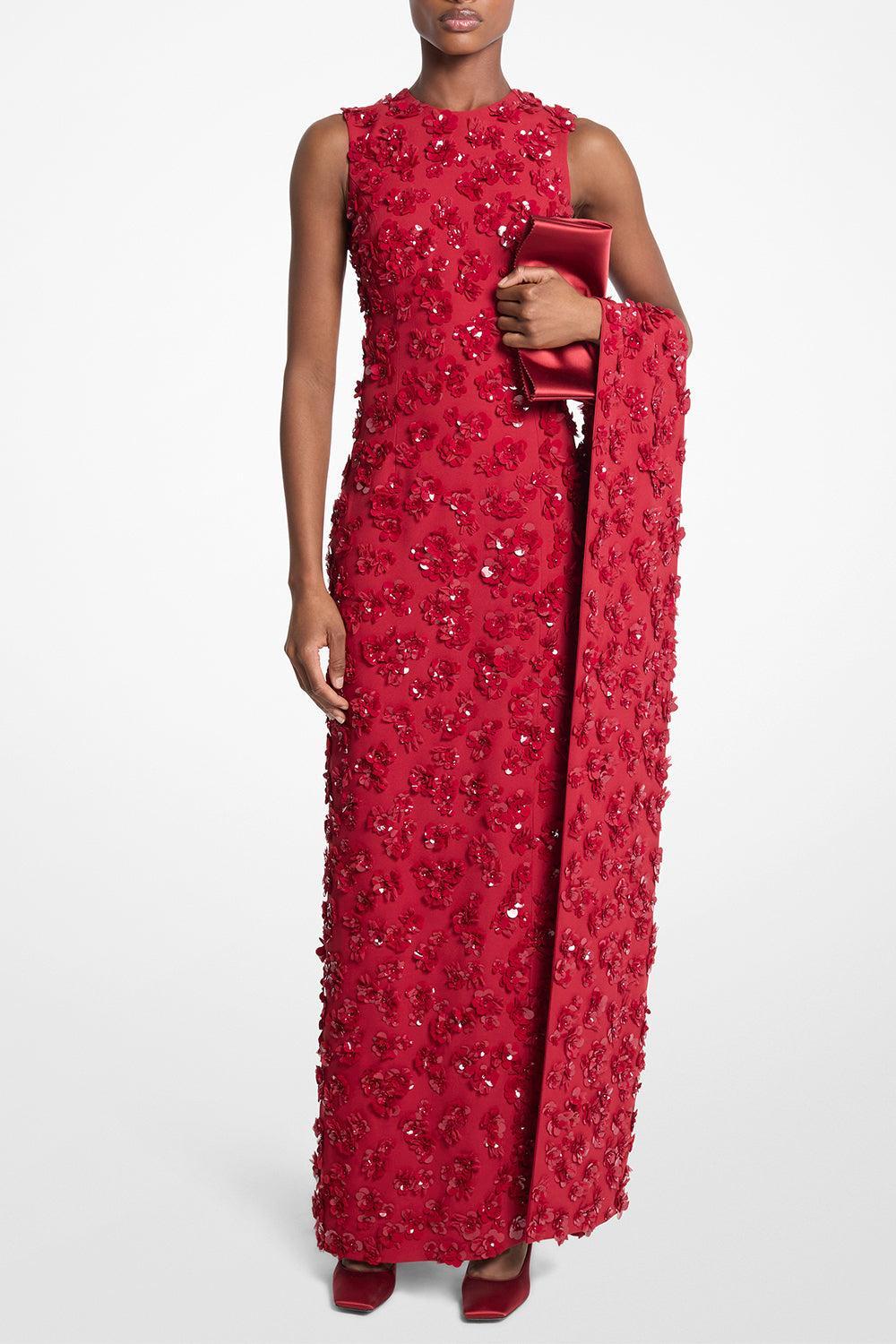  Embellished Sequin Flower Gown-RED-4-CLOTHINGDRESSGOWN-MICHAEL KORS COLLECTION 
