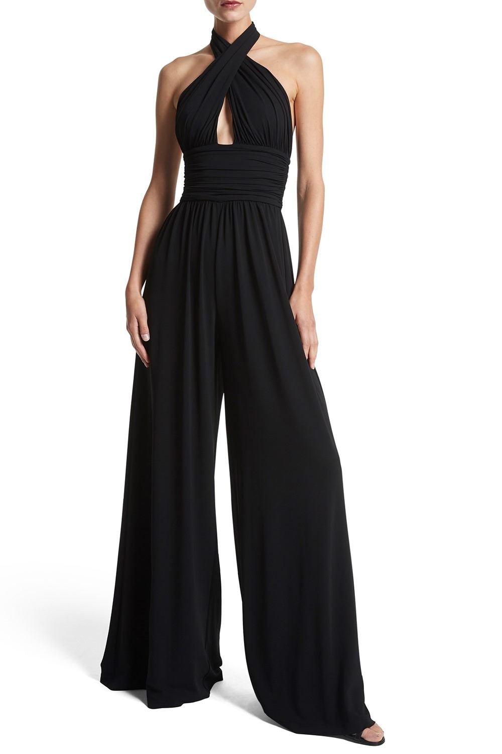 MICHAEL KORS COLLECTION-Cross Halter Jumpsuit-