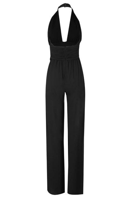 MICHAEL KORS COLLECTION-Cross Halter Jumpsuit-