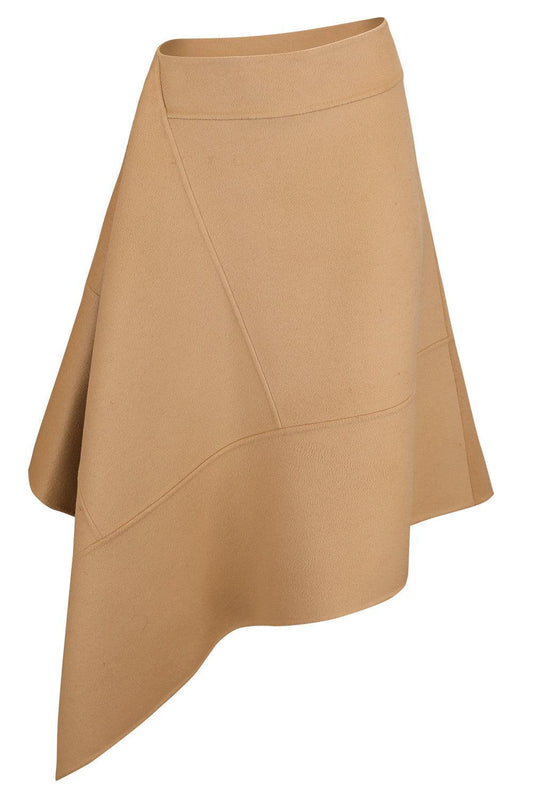 Asymmetric Midi Skirt-BROWN-2-CLOTHINGSKIRTKNEE LENGT-MICHAEL KORS COLLECTION