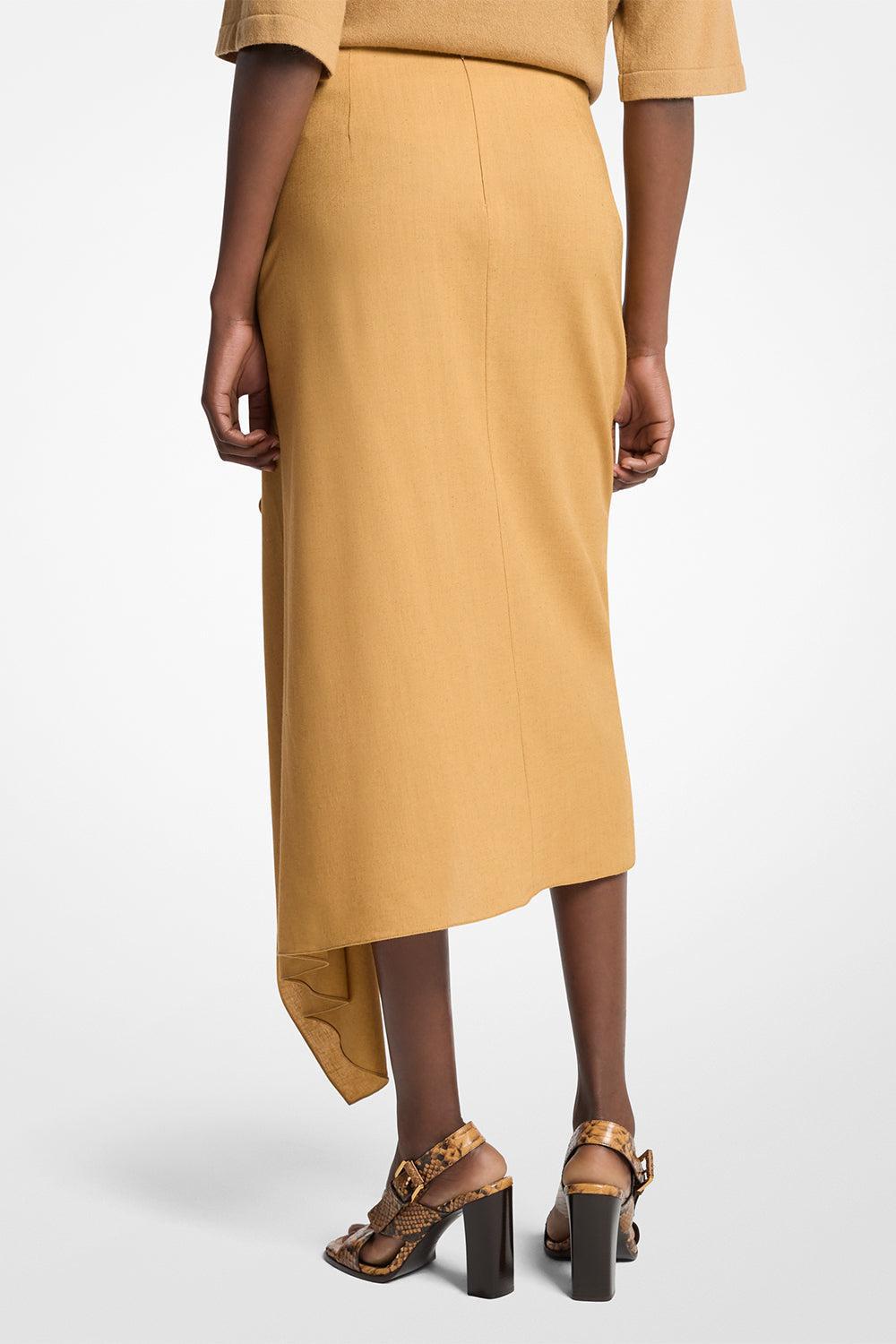 Cascade Skirt - Cashew-BROWN-0-CLOTHINGSKIRTMIDI-MICHAEL KORS COLLECTION