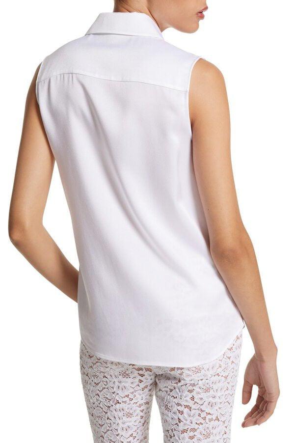 MICHAEL KORS COLLECTION-Sleeveless Hansen Shirt - Optic White-