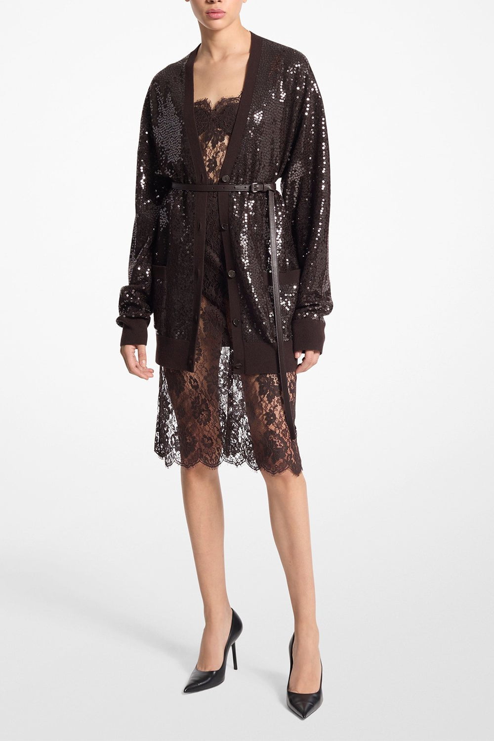 MICHAEL KORS COLLECTION-Embellished Oversized Cardigan-