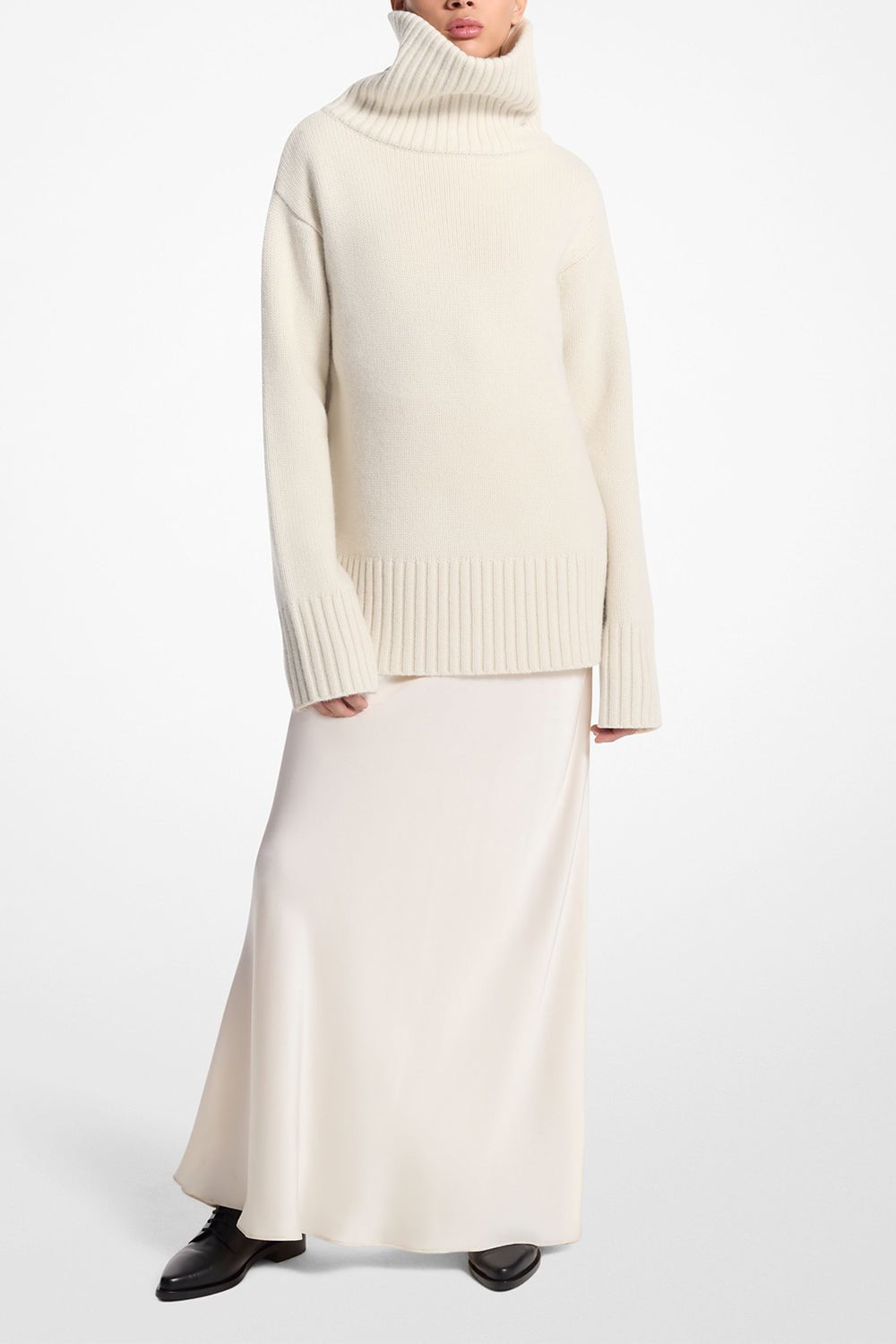 MICHAEL KORS-Oversized Turtleneck Pullover - Ivory-