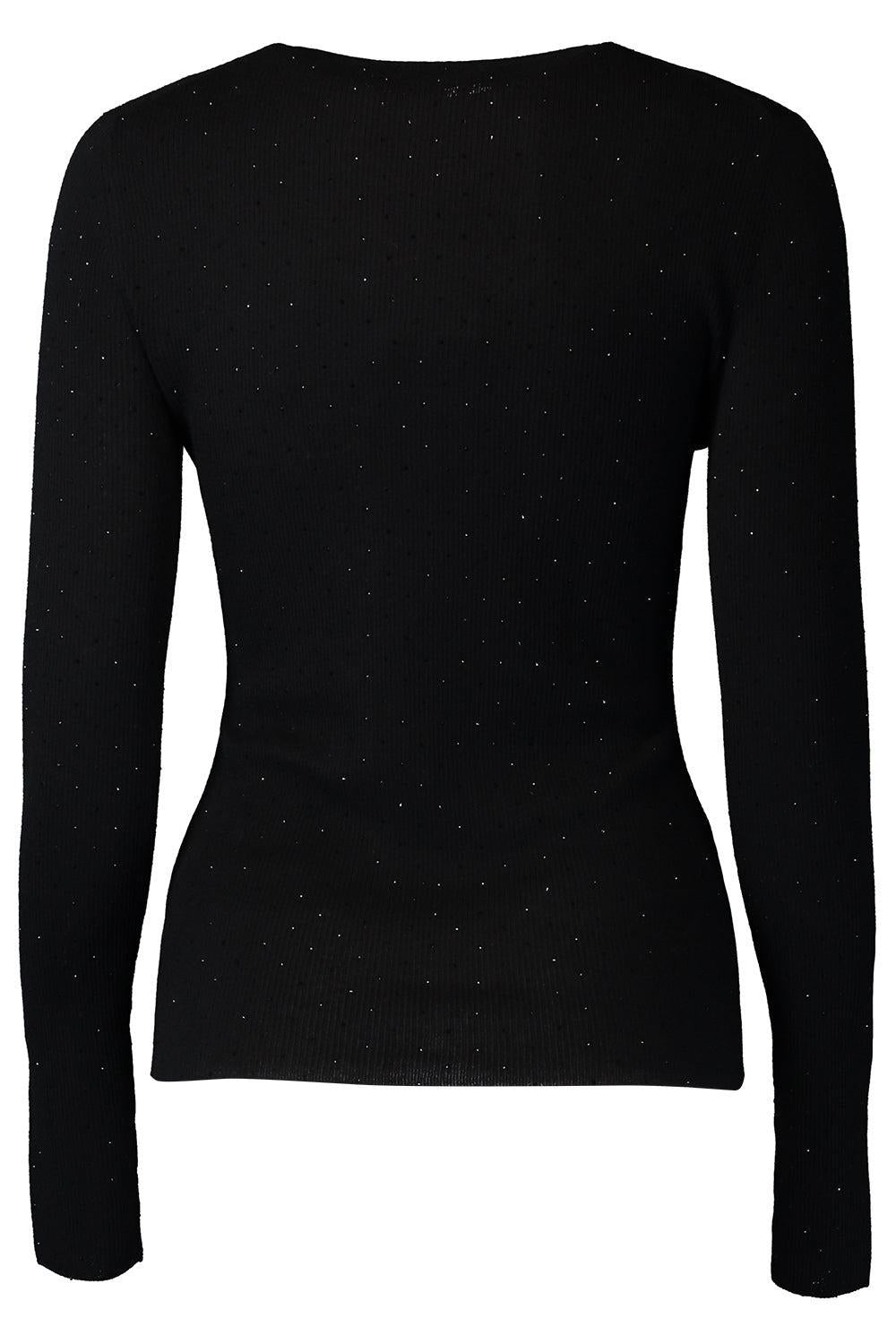  Long Sleeve Crystal Embellished Pullover-BLACK-XS-CLOTHINGTOPSWEATER-MICHAEL KORS COLLECTION 