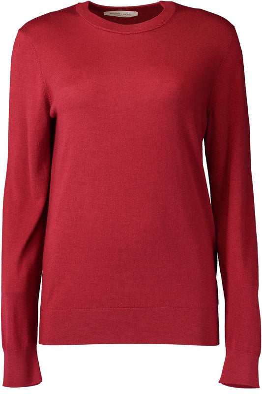 Long Sleeve Crewneck Pullover - Ruby-RED-XS-CLOTHINGTOPSWEATER-MICHAEL KORS COLLECTION