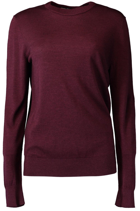 Long Sleeve Crewneck Pullover - Wine-RED-XS-CLOTHINGTOPSWEATER-MICHAEL KORS COLLECTION