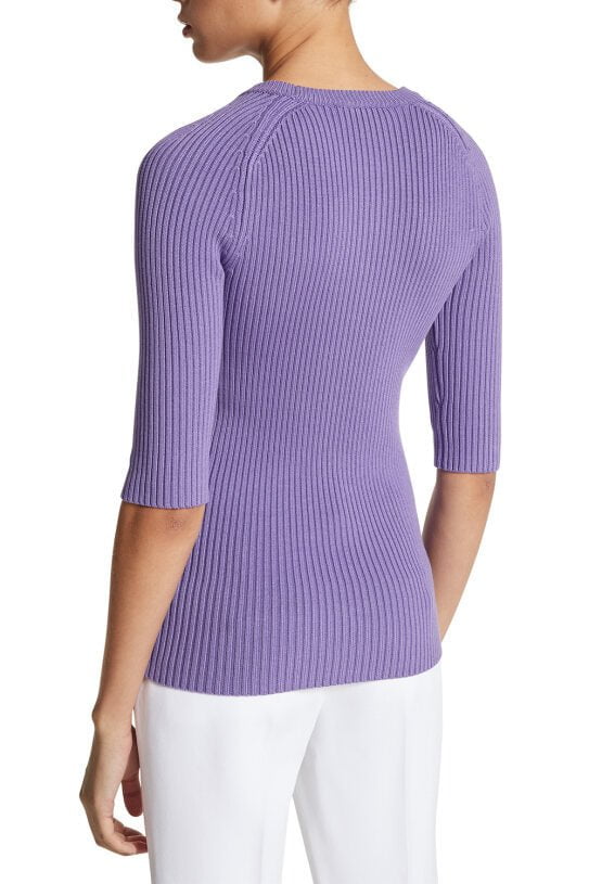 MICHAEL KORS COLLECTION-Elbow Sleeve Pullover - Violet-