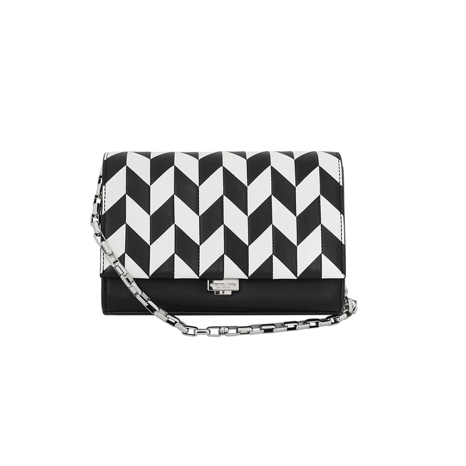 MICHAEL KORS-Yasmeen Arrow Chevron Bag-BLK/WHT