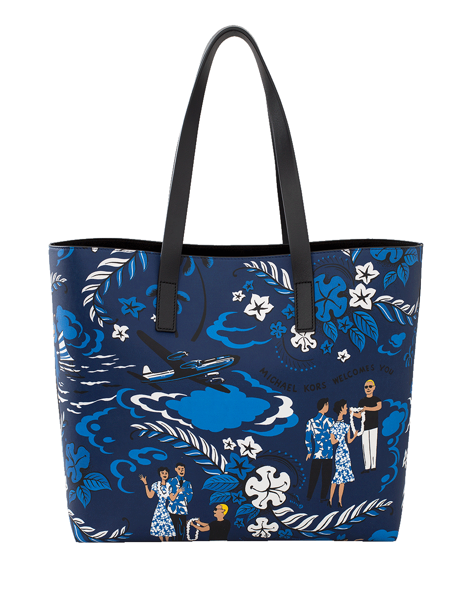 MICHAEL KORS-Welcome Print Tote-SAPPHIRE