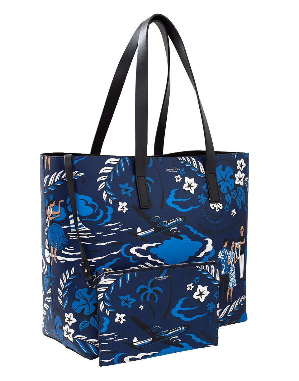 MICHAEL KORS-Welcome Print Tote-SAPPHIRE