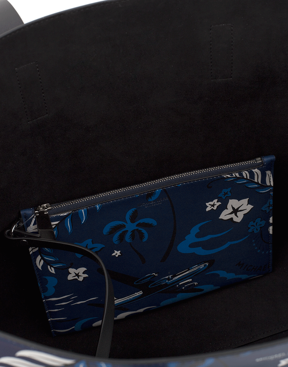 MICHAEL KORS-Welcome Print Tote-SAPPHIRE