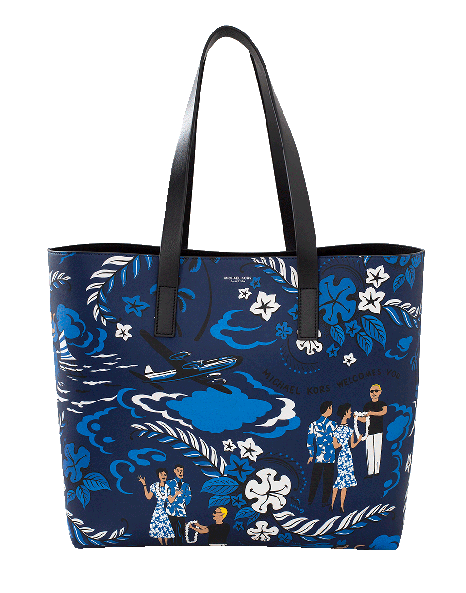 MICHAEL KORS-Welcome Print Tote-SAPPHIRE