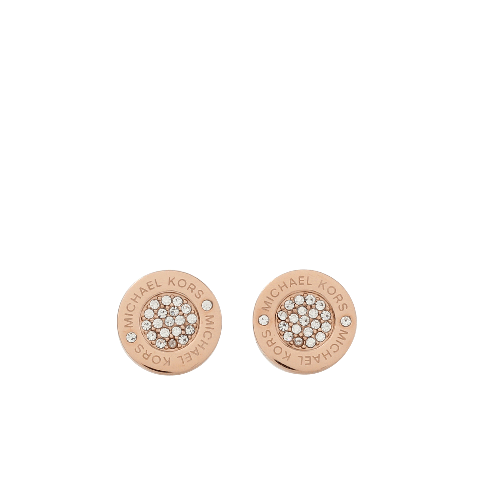 MICHAEL KORS JEWELRY-Pave Rose-Gold Stud Earrings-ROSE GOLD
