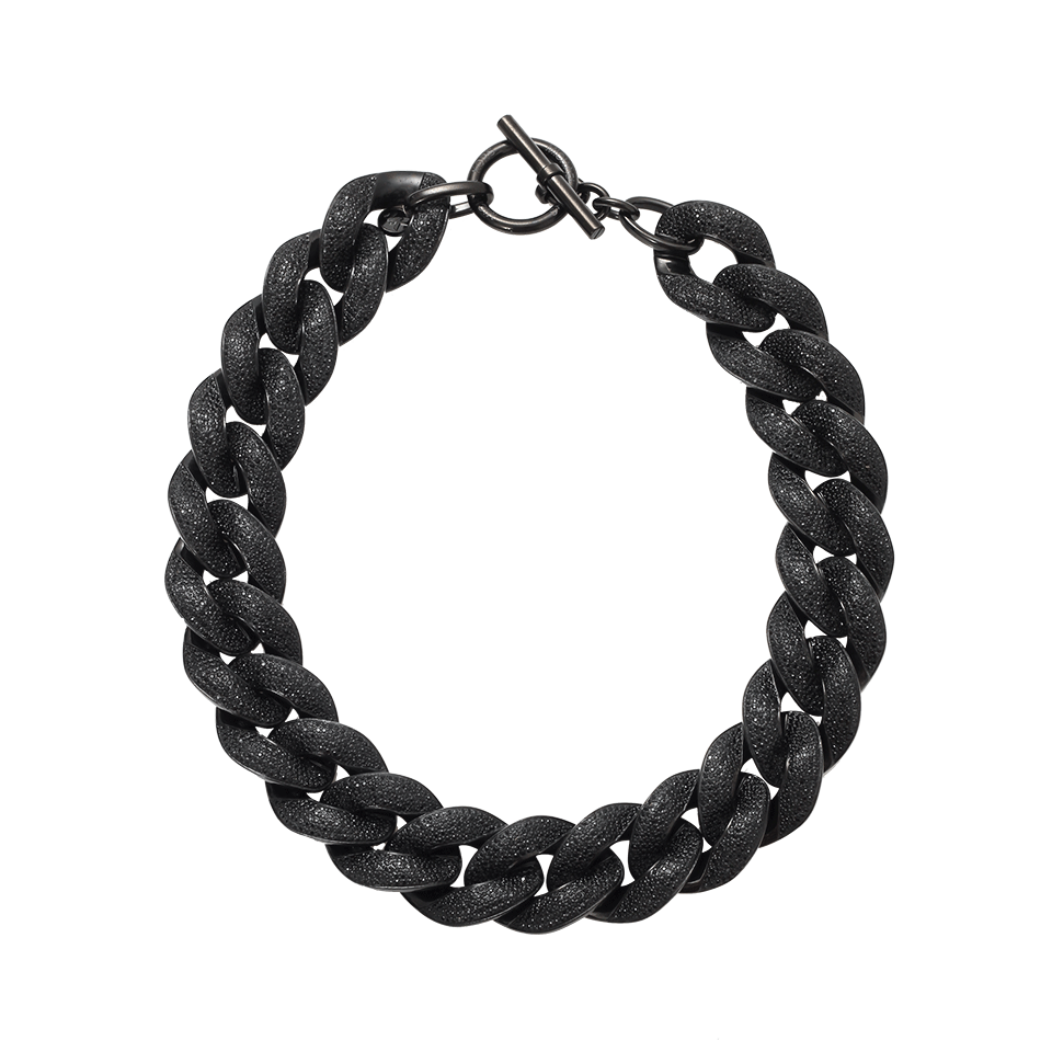 MICHAEL KORS JEWELRY-Black Pave Curb Link Necklace-BLACK