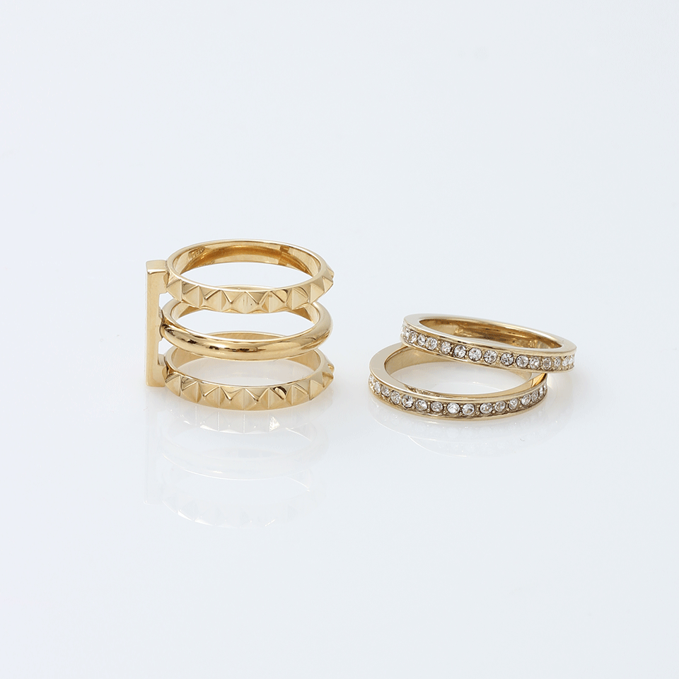 MICHAEL KORS JEWELRY-Stacked Pyramid Pave Ring-GOLD