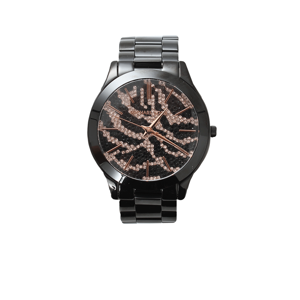 MICHAEL KORS WATCH-Slim Runway Midnight Safari Watch-BLACK