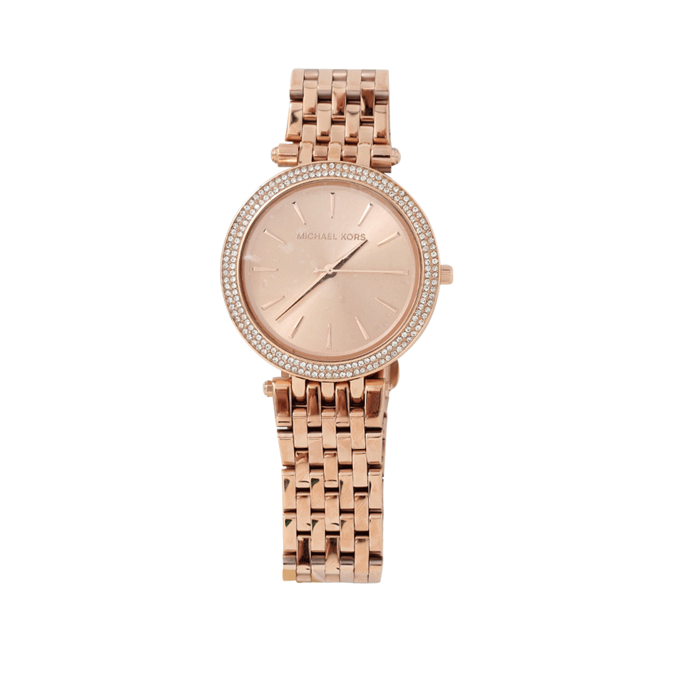 MICHAEL KORS WATCH-Darci Pave Rose-Tone Watch-ROSE GOLD