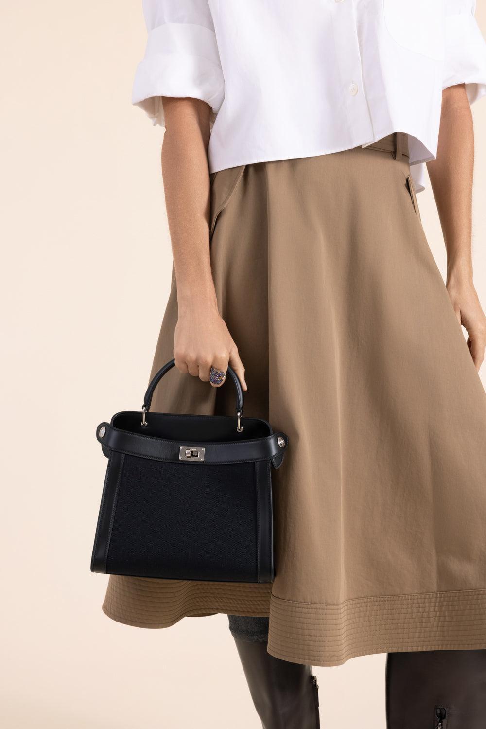 Lutece Canvas Mini Bag - Black-BLACK-HANDBAGTOP HANDLE-MICHINO