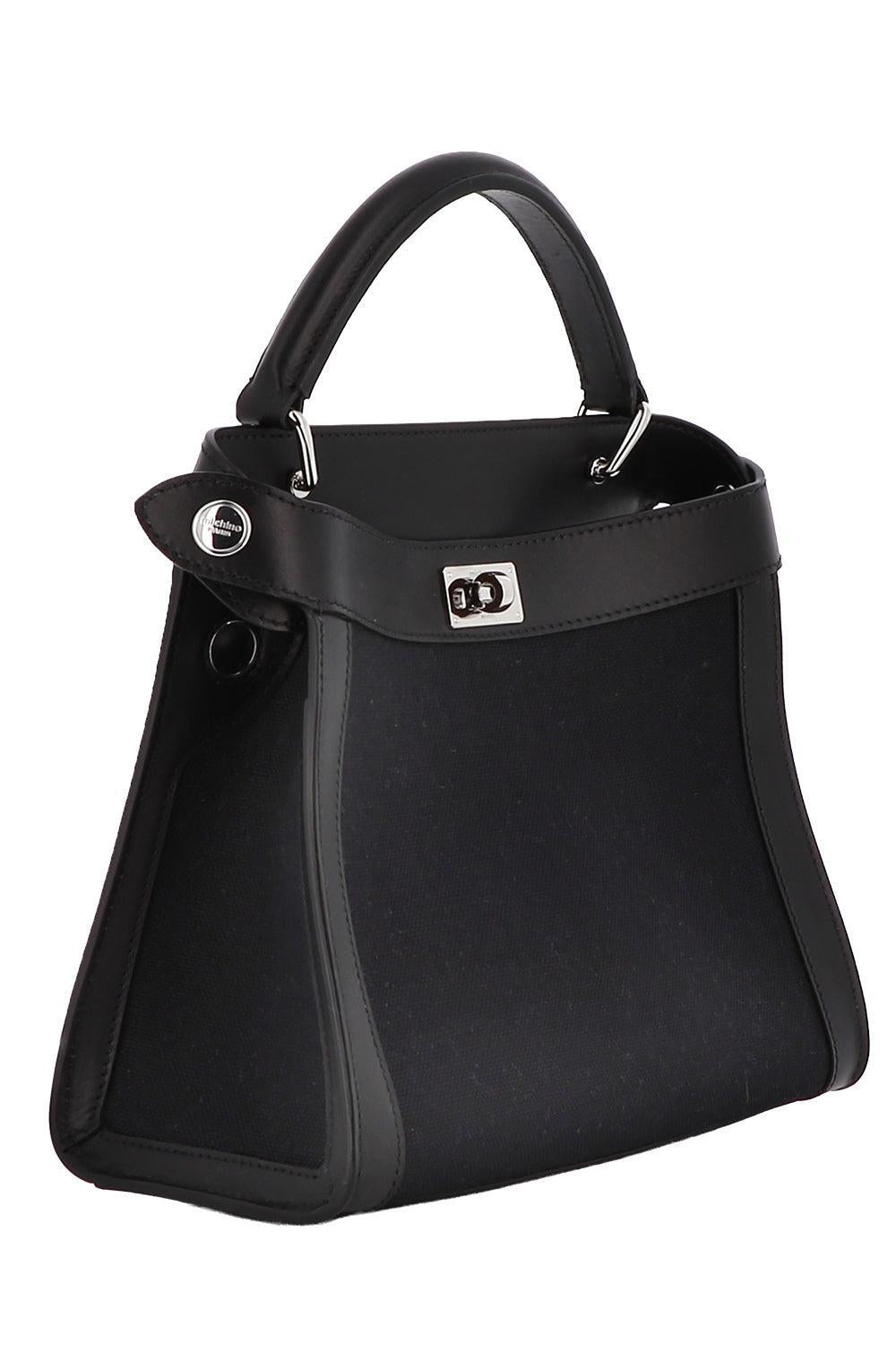 Lutece Canvas Mini Bag - Black-BLACK-HANDBAGTOP HANDLE-MICHINO